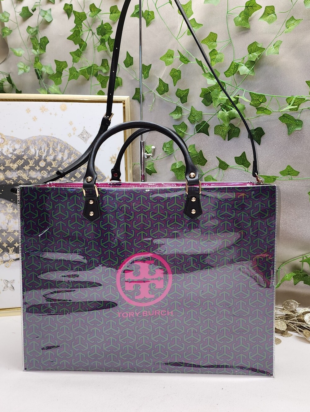 Authentic Tory Burch Retail Shopping Bag In PVC Tote